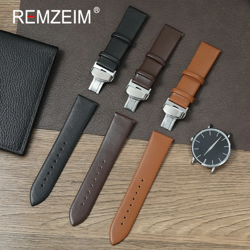 أخضر أحمر أبيض أزرق لينة بولي Leather ساعة يد جلدية الفرقة 18 مللي متر 20 مللي متر 22 مللي متر ساعة اليد سوار عادية فراشة مشبك حزام ساعة اليد