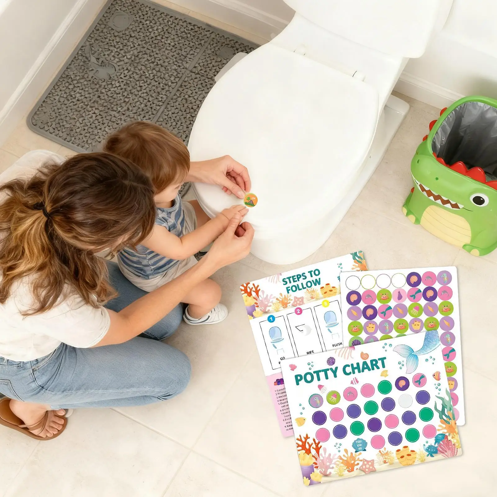 مخطط ملصق للتدريب على استخدام المرحاض، مخطط ملصق لجوائز تعلم عادة المرحاض للأطفال للتدريب على استخدام المرحاض لمدة 2-4 سنوات
