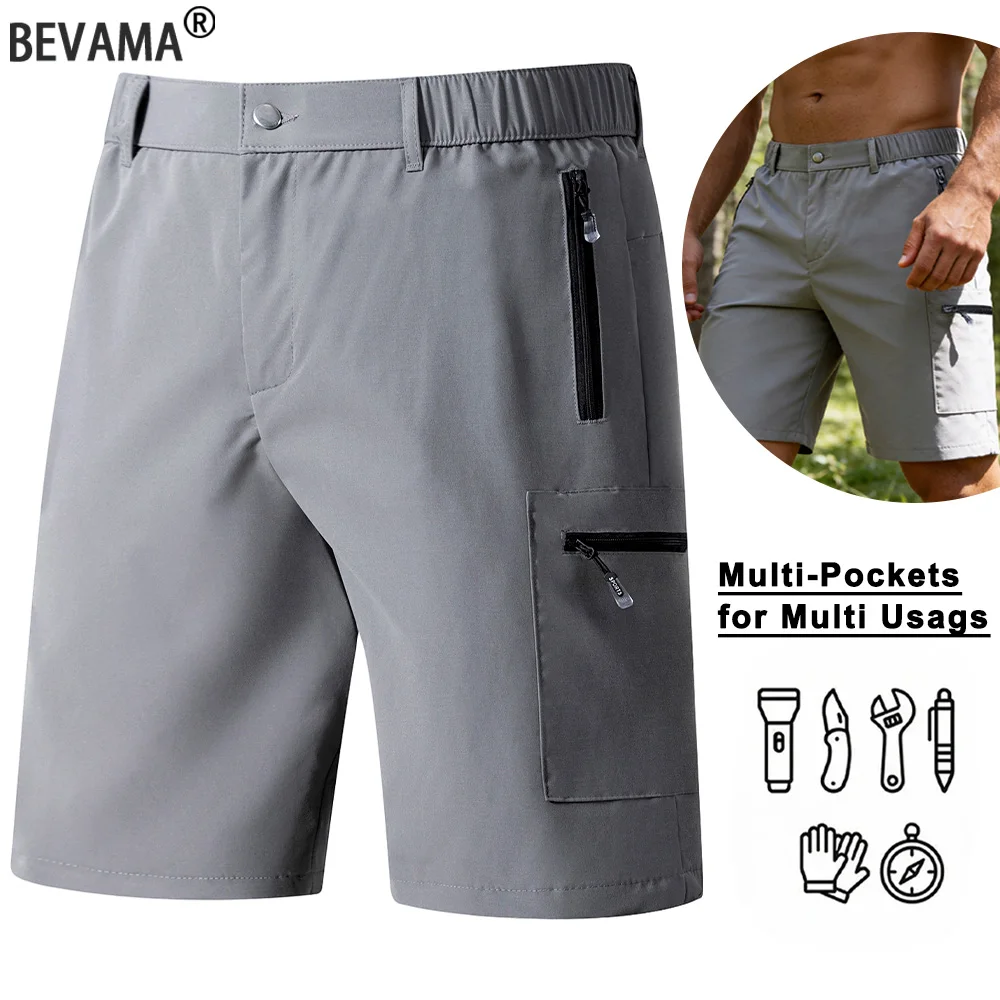 

Мужские тактические шорты BEVAMA для походов и активного отдыха, быстросохнущие, водоотталкивающие, легкие, с 4 карманами