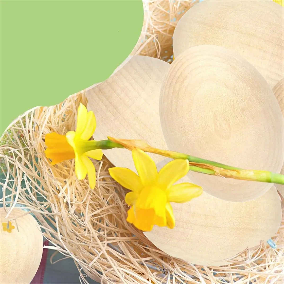 A77K 12 Pcs Wooden Eggs Painted Fake Easter Eggs Unpainted Fake Wooden Eggs for Crafts,Easter Decoration Wood Color