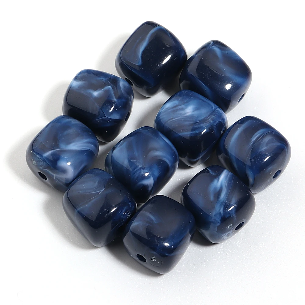 10 Stück/Lot 16x17mm quadratische Acrylperlen in zwei Farben, bunte lose Perlen für die Schmuckherstellung, DIY-Halskette, Armband, Zubehör – Detail 20