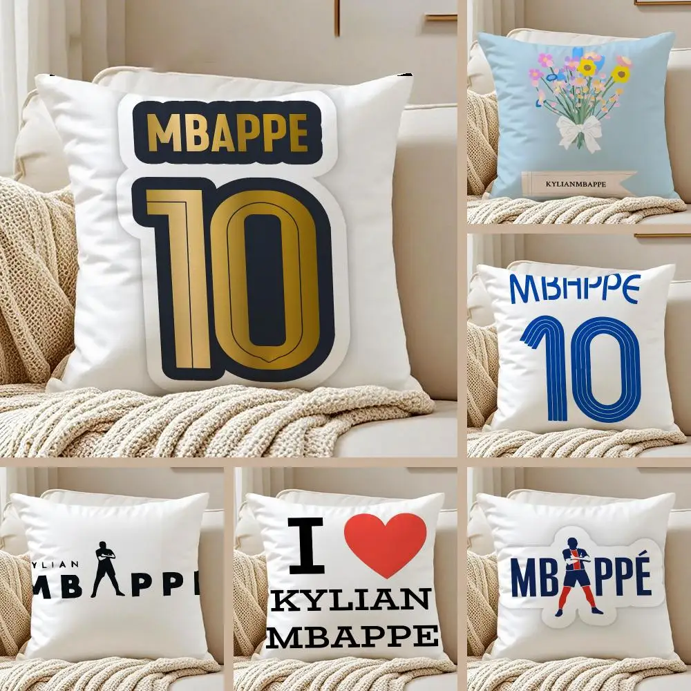 Famous Athlete K-Kylian Mbappe Cushion Cover Pillowcase Anti-dustmite Invisible Zipper Short Plush Sofa Cushion