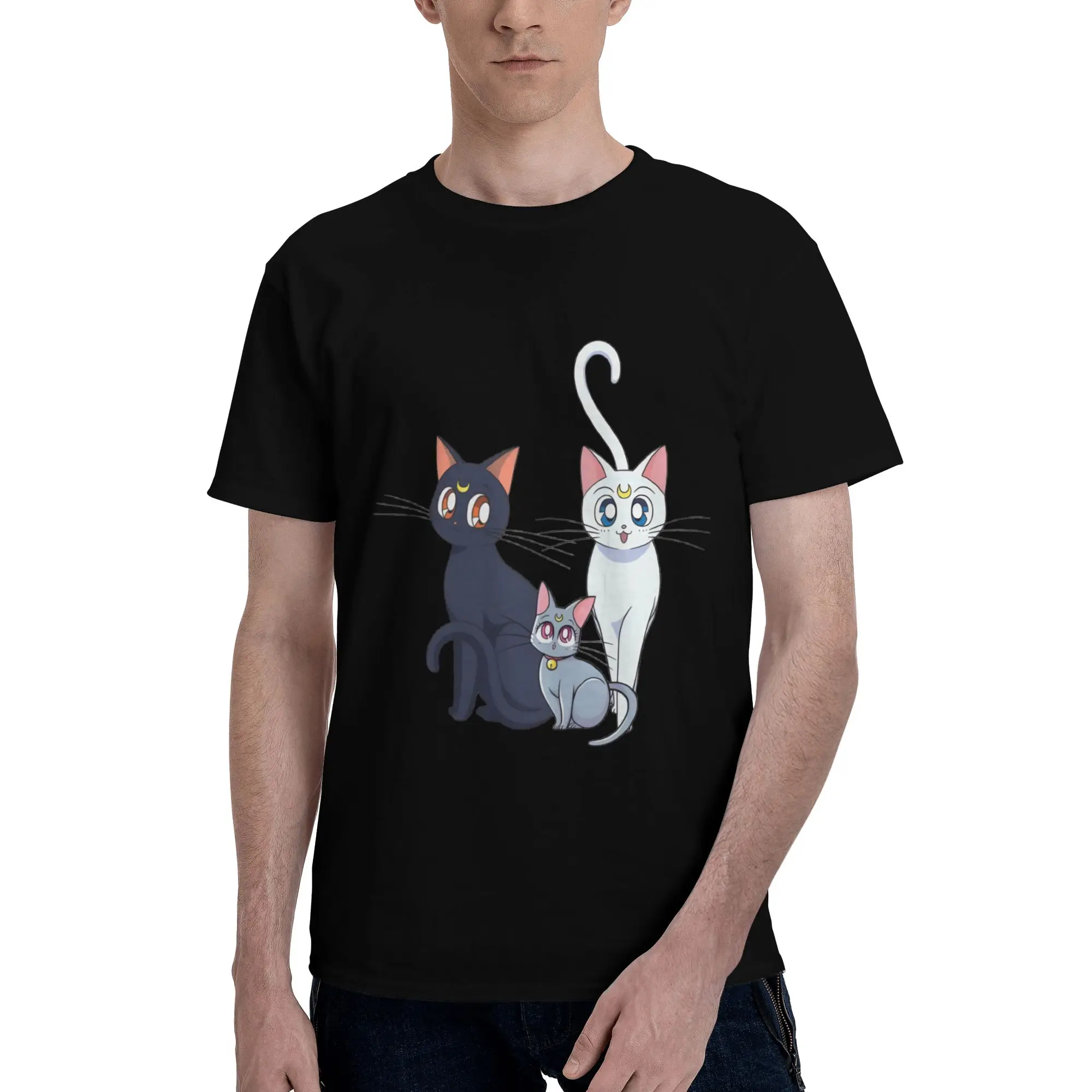 

Custom Sailors Anime Moons Tshirts for Men Short Sleeve Leisure T Shirt Cool Cartoon T-shirts Loose Fit 100% Cotton Tee