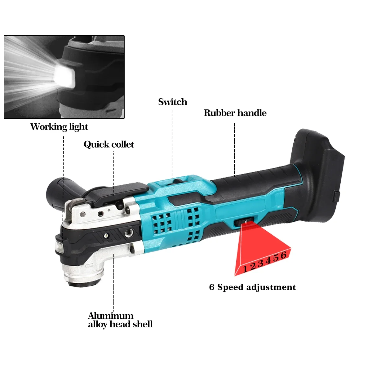 Oscillating Multifunction Tool Multi-Tools Variable Speed Renovator Electric Trimmer Electric Saw Tool for Makita 18V Battery