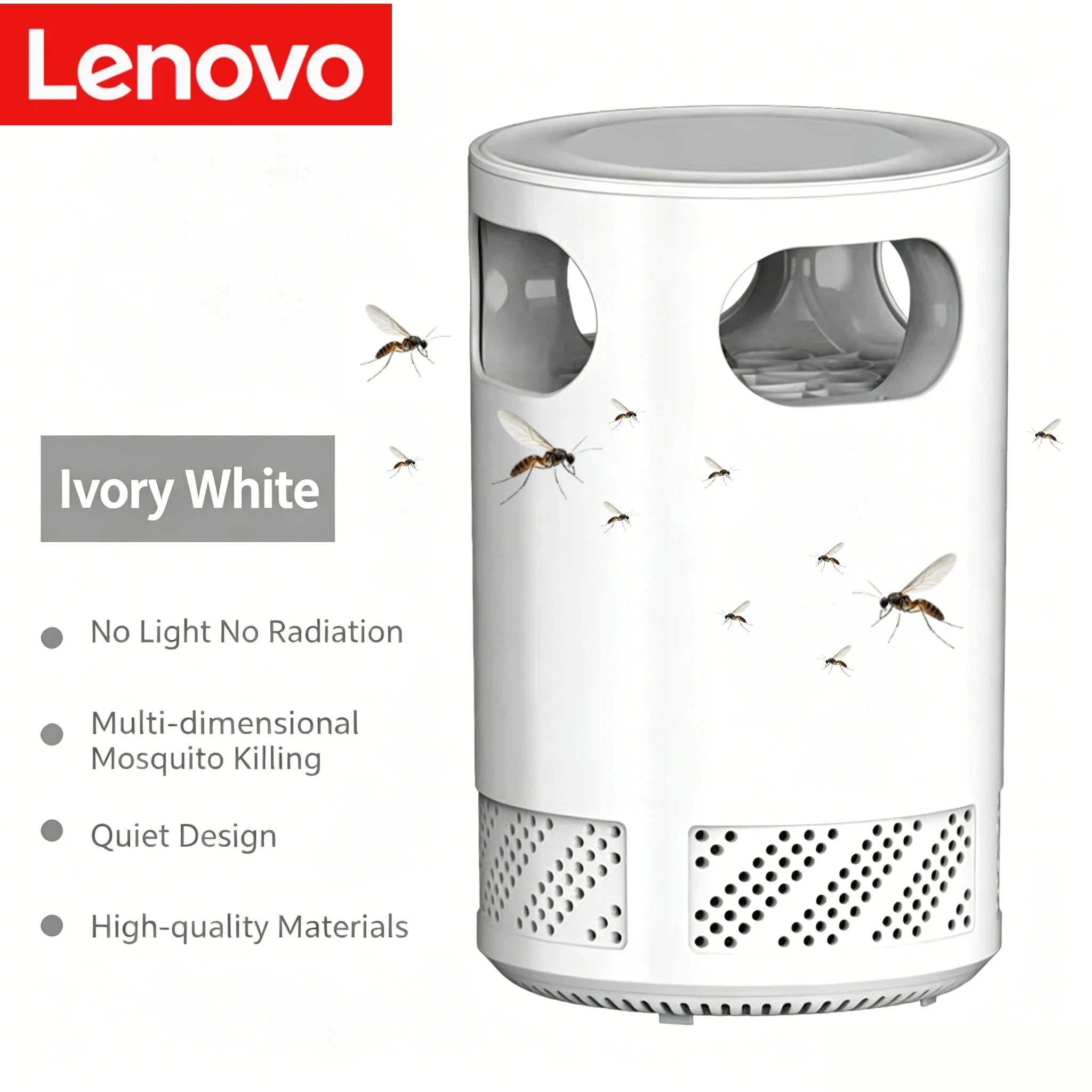 Lámpara Antimosquitos Lenovo, Trampa para Insectos con Succión USB, Repelente Eléctrico de Mosquitos para Interiores y Exteriores, Eliminador de Mosquitos