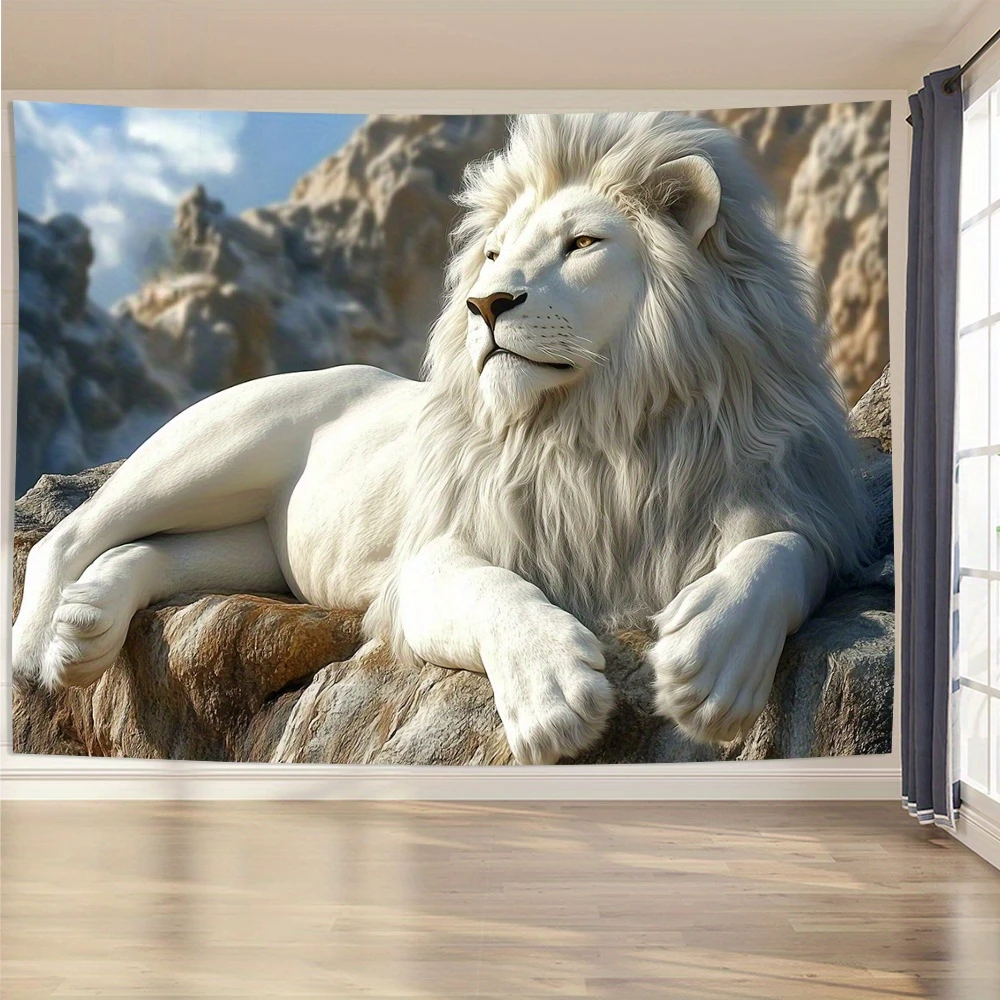 Majestic White Lion Tapestry Home Decor Adding Touch Nature Elegance Living Space