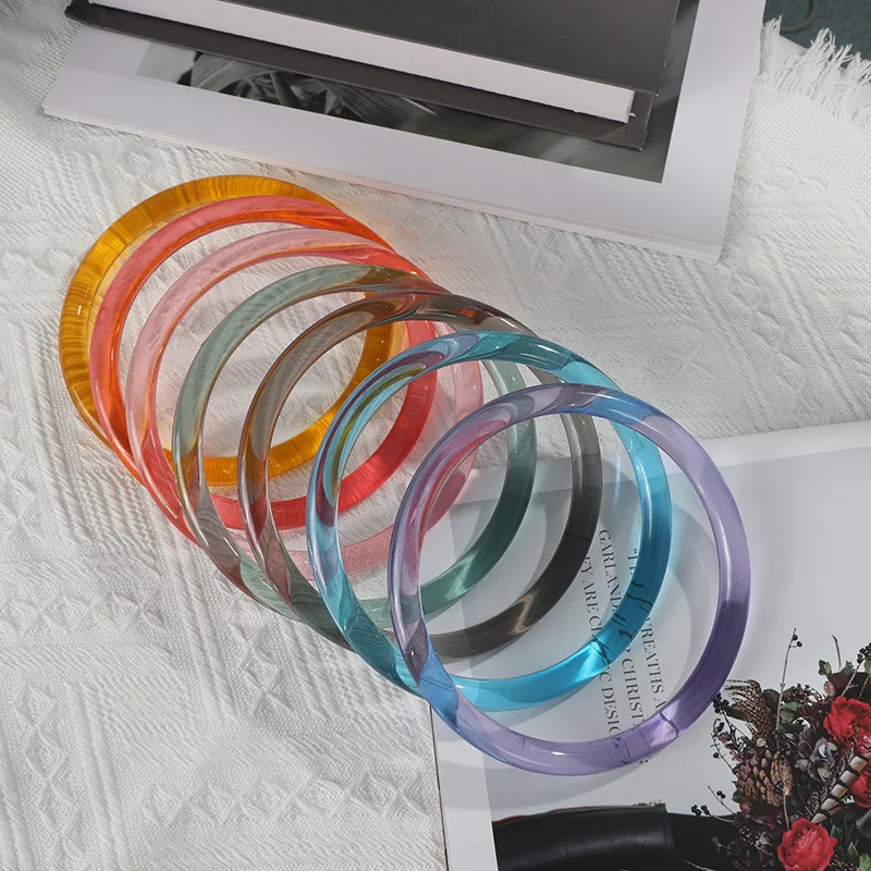 1Pc Transparent Acrylic Round Plastic Bag Handle Clear Colored Purse Frames Clasp Handbag Sewing Brackets Handles 9/10/12.5cm