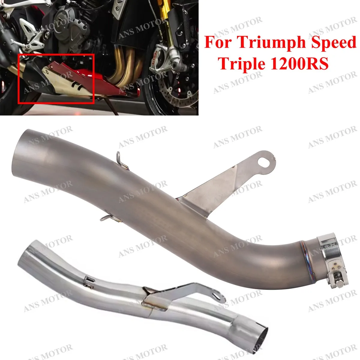 

Mid Pipe For Triumph Speed Triple RS1200 1200RR 2021-2025 Motorcycle Exhaust Muffler Slip On Pipe