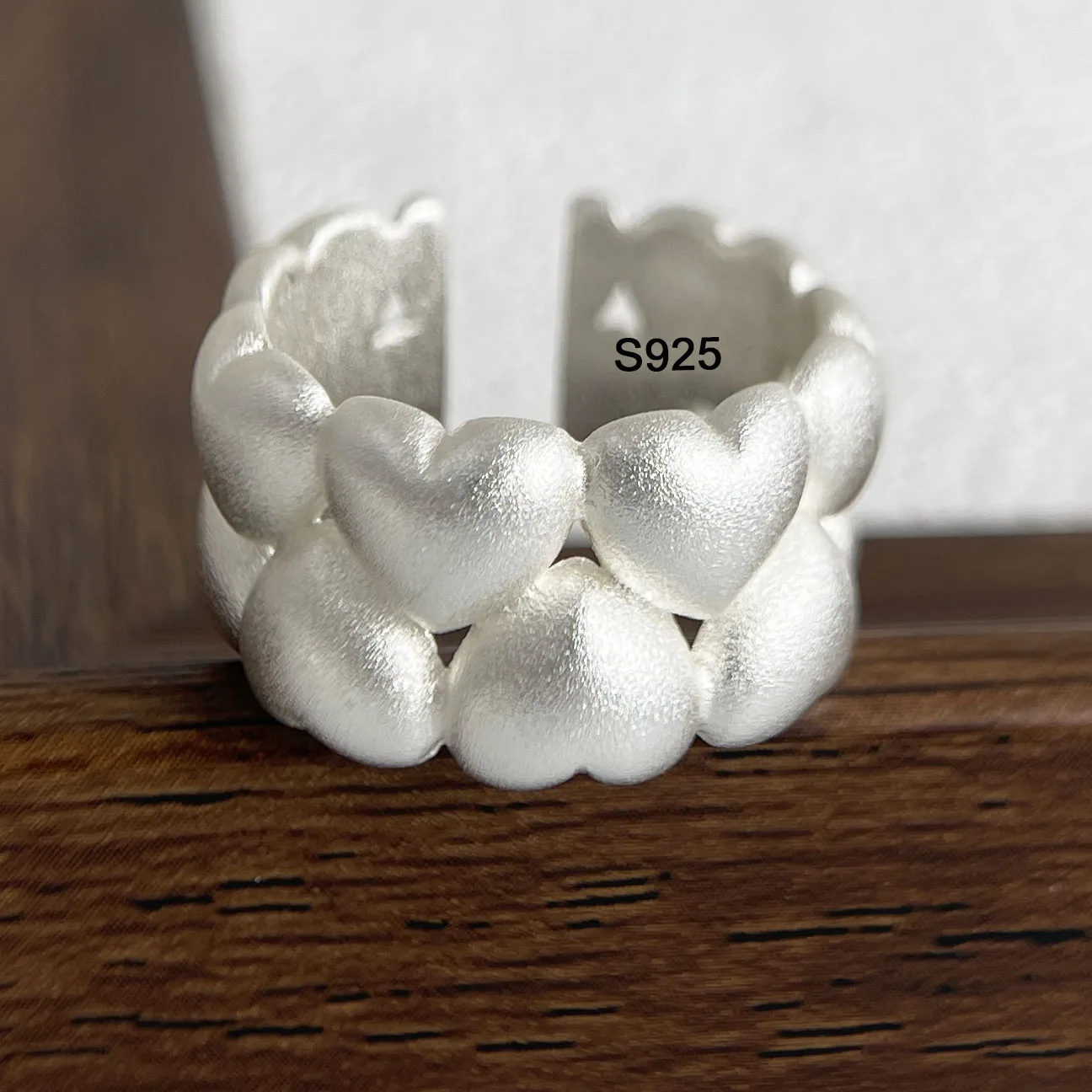 

925 Sterling Silver Finger Rings for Women Double Heart Minimalist Ring Party Jewelry Gift Prevent Allergy