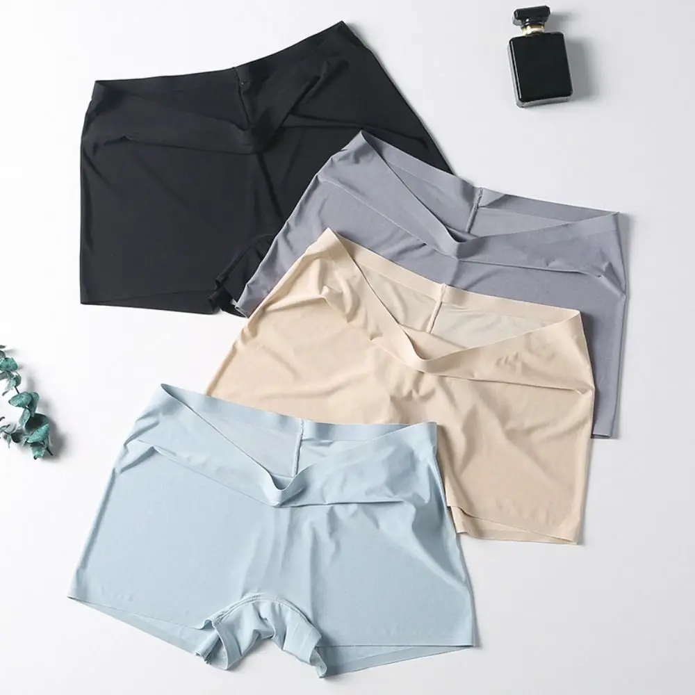 Pantalons de sécurité d'été en soie glacée, culottes fines sans couture, slips en soie glacée, sous-vêtements de Lingerie, Boxer pour femmes
