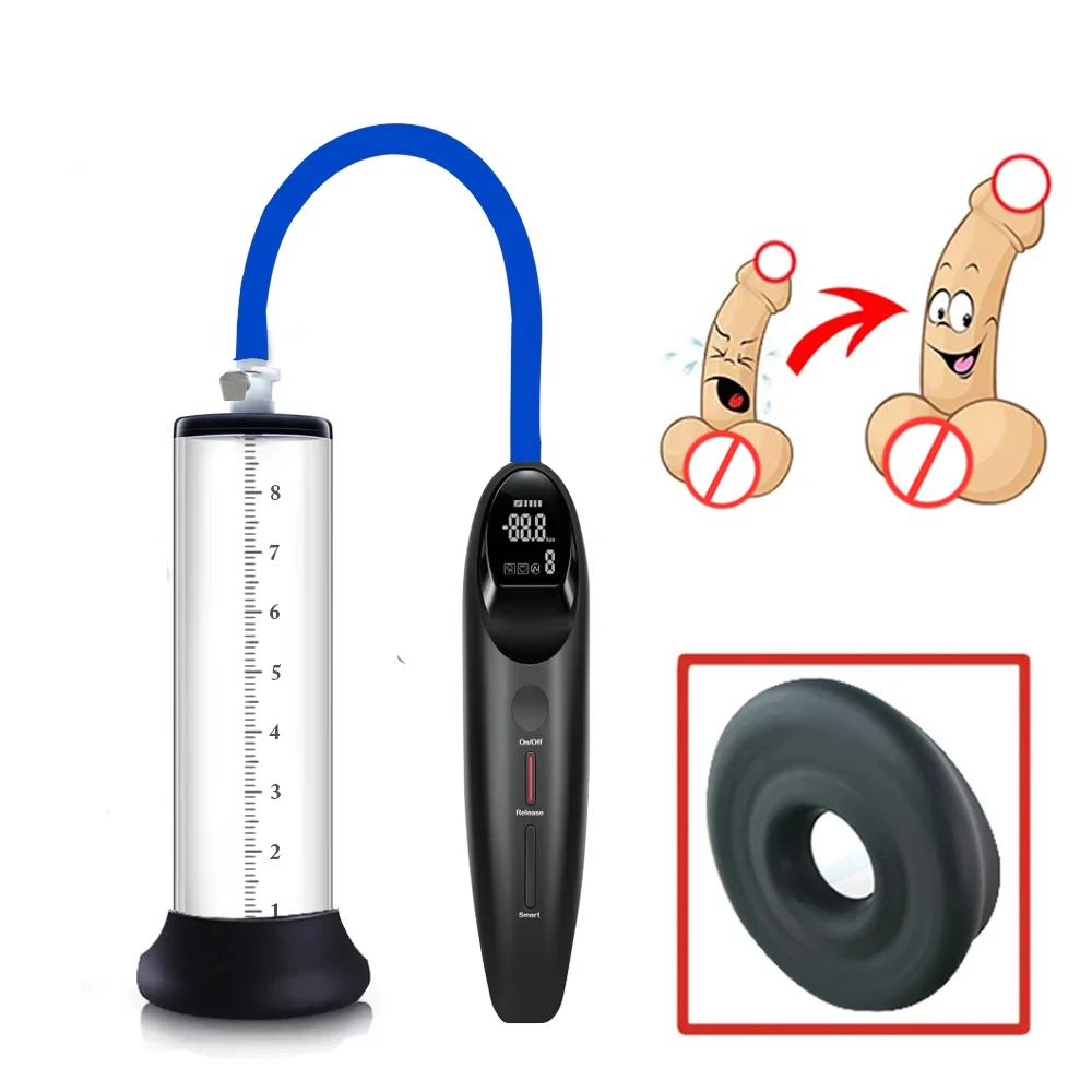 Usb Electric Acrylic Penis Pump Male Penis Enlargement Pump Vacuum Pump For Penis  Penile training Extender Cock Sex Toy For Men