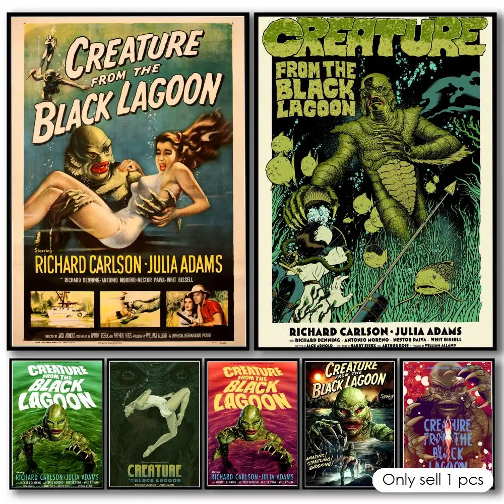 Movie C-Creature from the Black LagoonS Poster Decorative Wall Art Stickers Mural Photo Print for Home Living Room Hallway Decor
