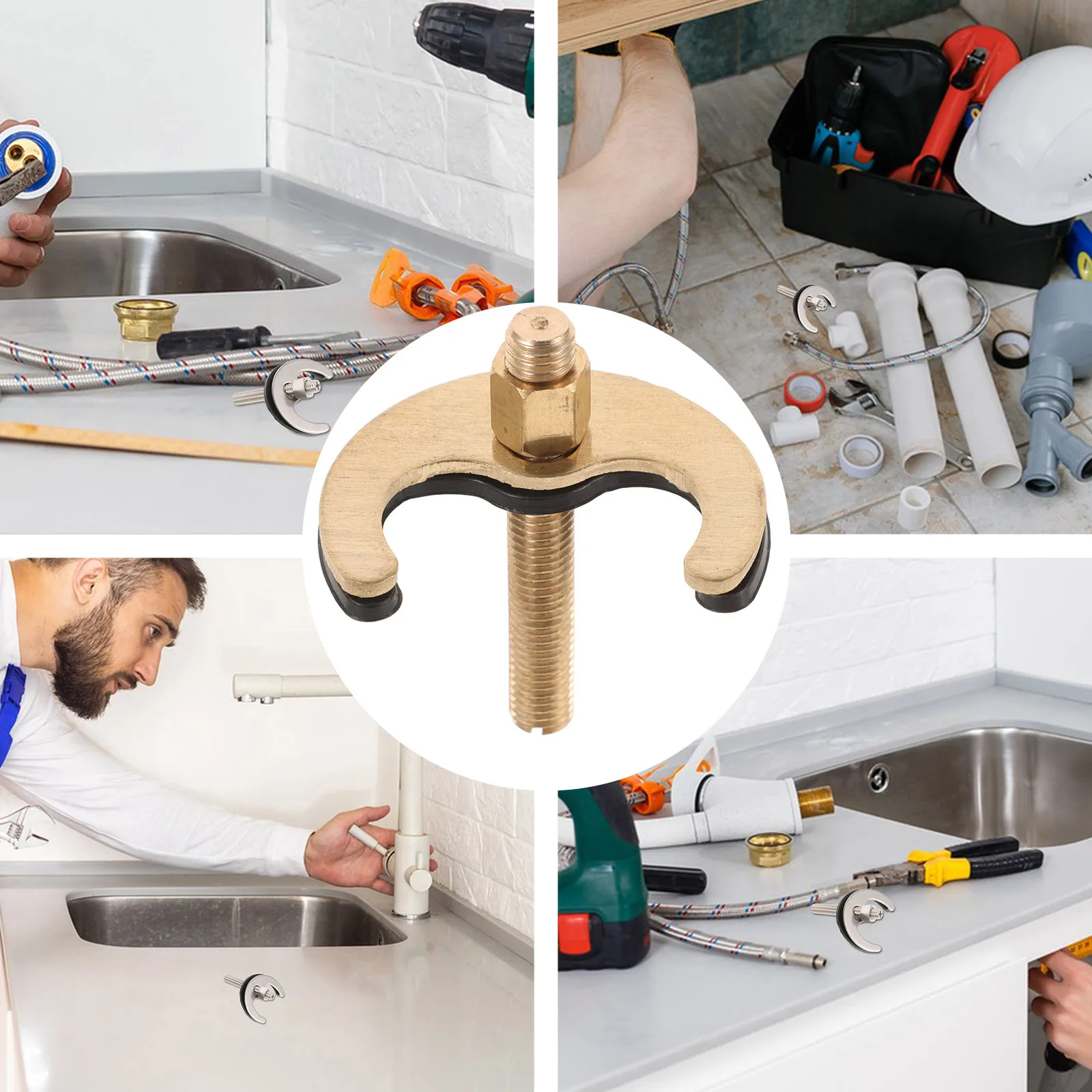 

1 Set Faucet Fixing Kit With Extended Screws For Sink Tap Installation Fastener Kitchen Bathroom Faucet Mounting Set Horseshoe