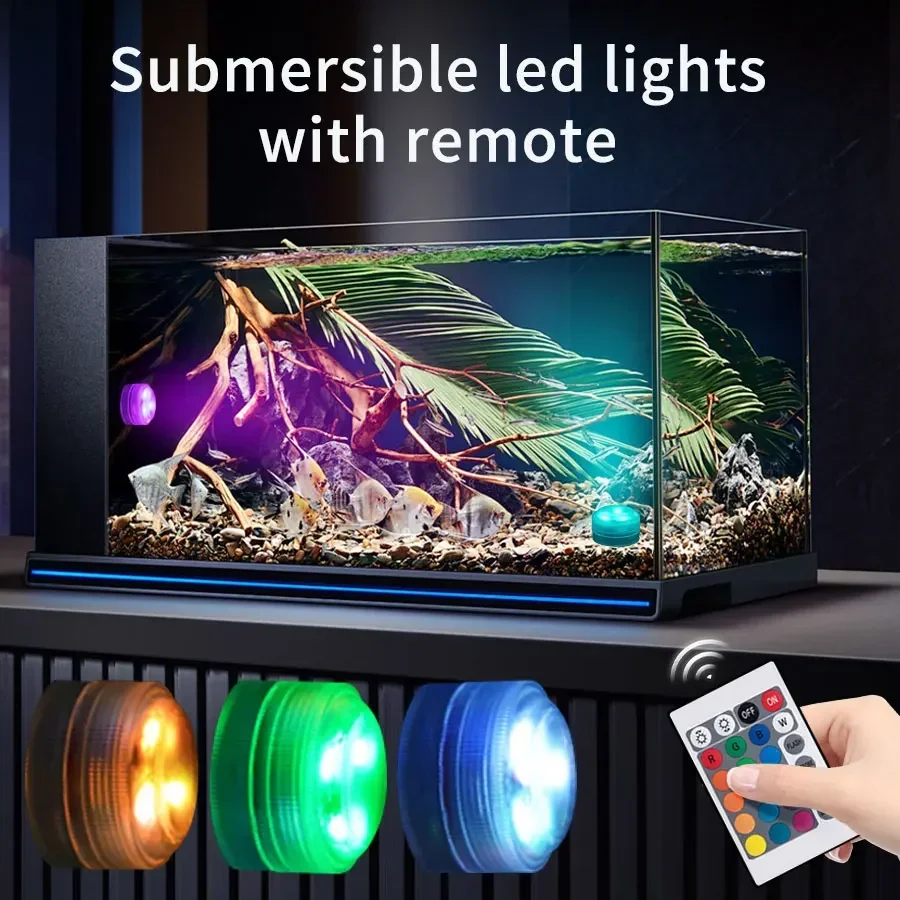 3 المصابيح RGB تحت الماء ليلة Led مصابيح غاطسة بطارية مصباح تعمل حديقة السباحة إضاءة حمام السباحة لحفل الزفاف زهرية السلطانية