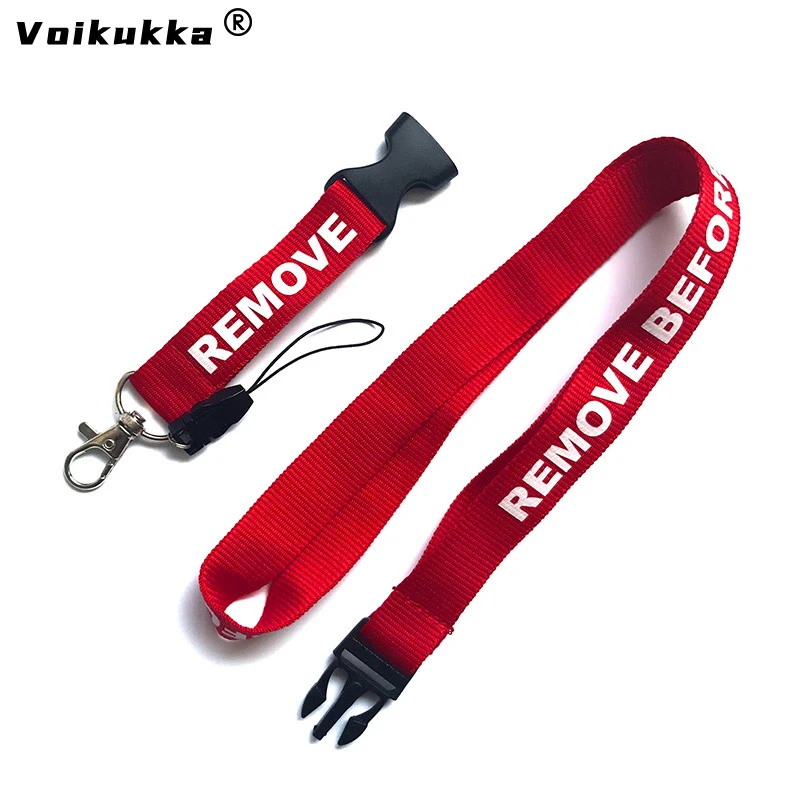 Voikukka Jewelry Remove Before Flight Letters Both Sides Printing Multi-function Keychain Neck Rope Gifts Wholesale