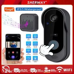 Tuya Wireless Doorbell Waterproof WIFI Video Smart Home Door Bell Camera Button Welcome by Chime Security Alarm For House