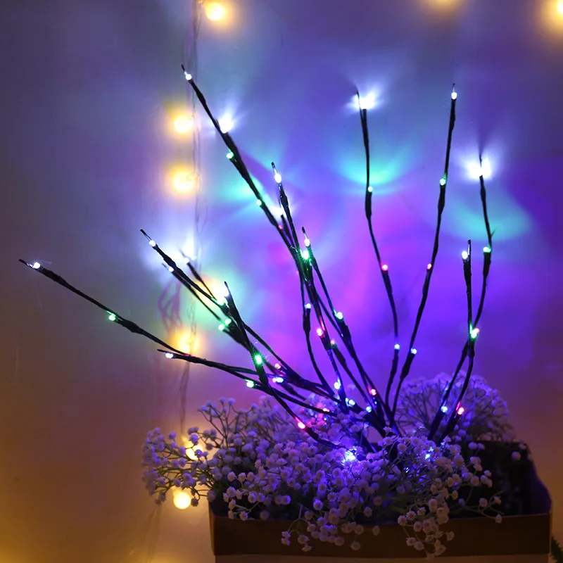 Battery Powered 20LED Tree Branch Fairy String Light Romantic Vase Decor Lamp for Bedroom Wedding Birthday Party Home Decoration