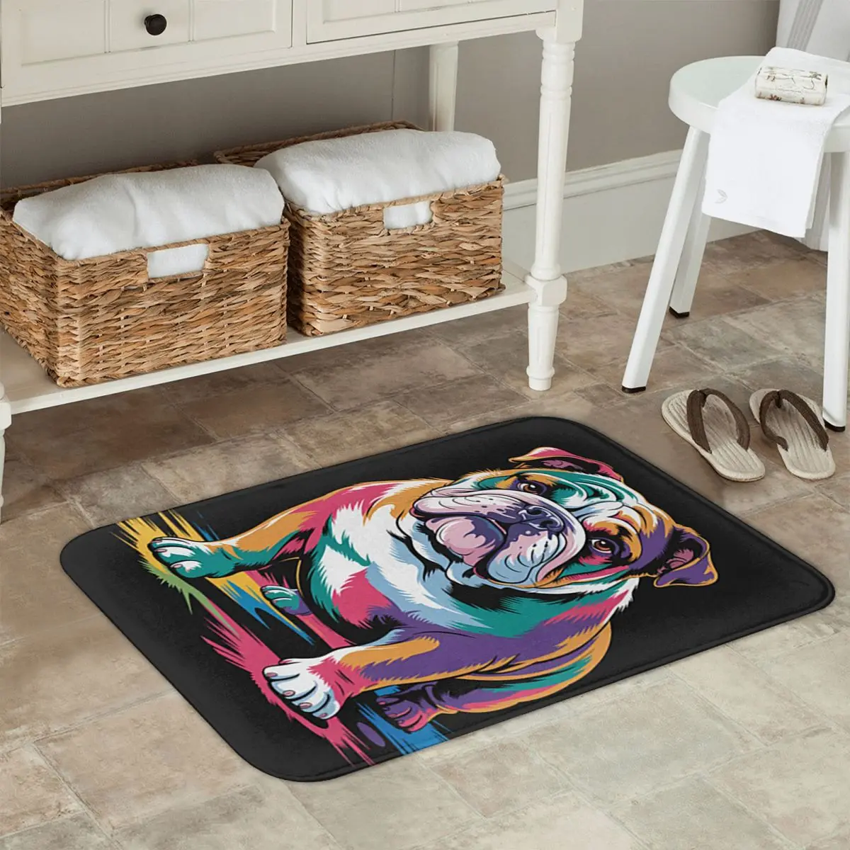 Dog Lover English Bulldog Doormat Kitchen Entrance Home Floor Mat Anti-slip Carpet Rug for Living room Footpad Mats