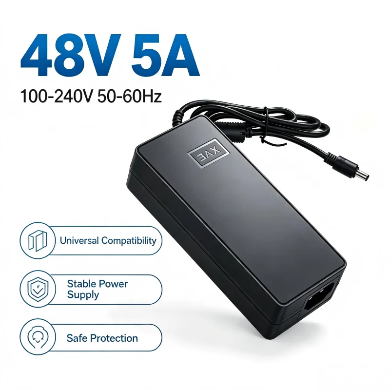 48V 5A GaN Power Adapter 48V 5A Switch Power Supply Plug For AIYIMA TPA3255 TAS5630 Sound AMP EU AU UK AC100-240V