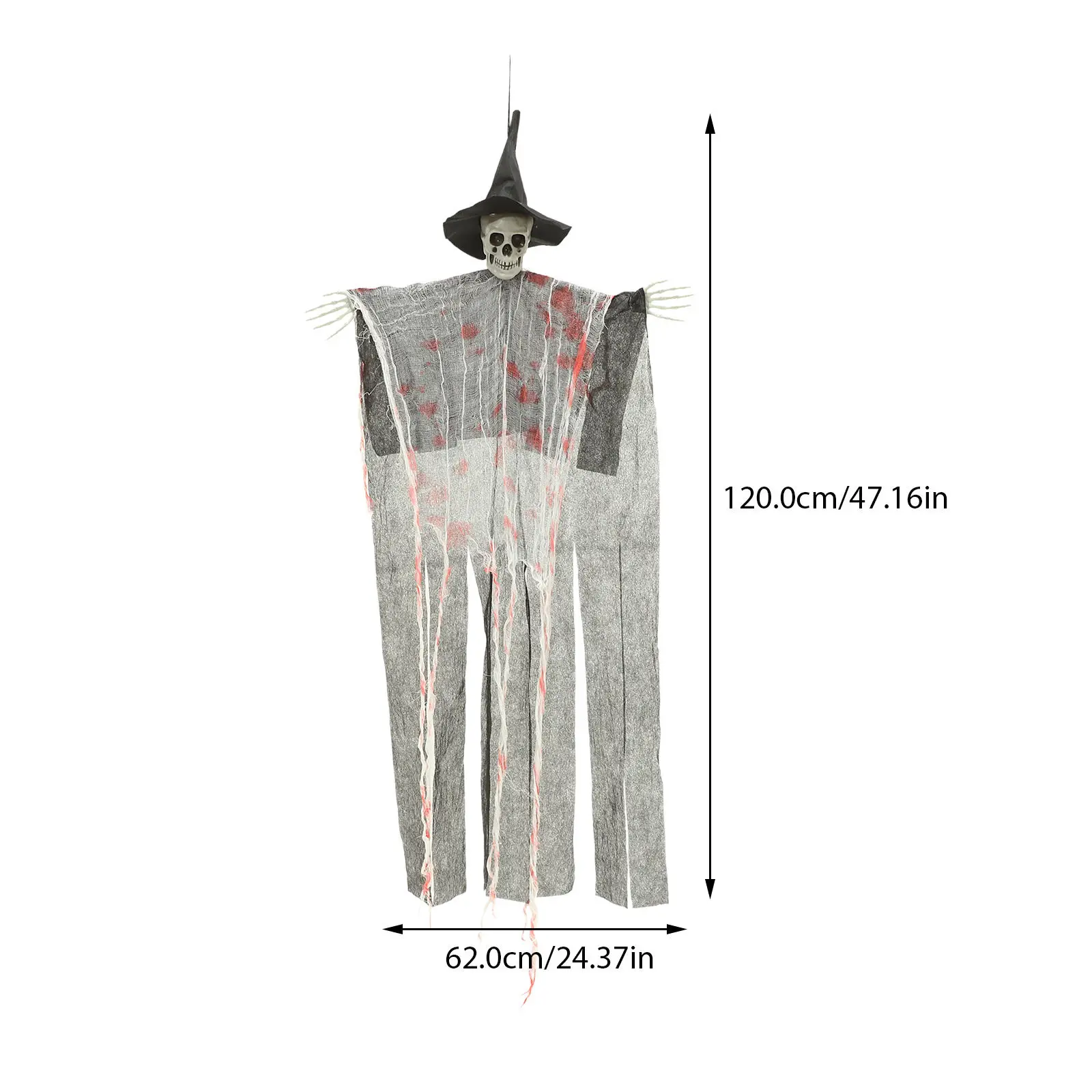 3Pcs Hanging Skull Ghost Decor Halloween Party Hanging Prop Creepy Atmosphere Creator for Carnival Club Yard Decor
