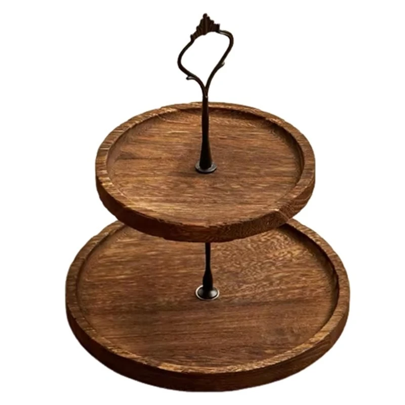 Support à gâteau en bois GIGI, matériau en bois, plat à collation élégant, vaisselle multifonction, plateau à fruits secs, présentoir à desserts