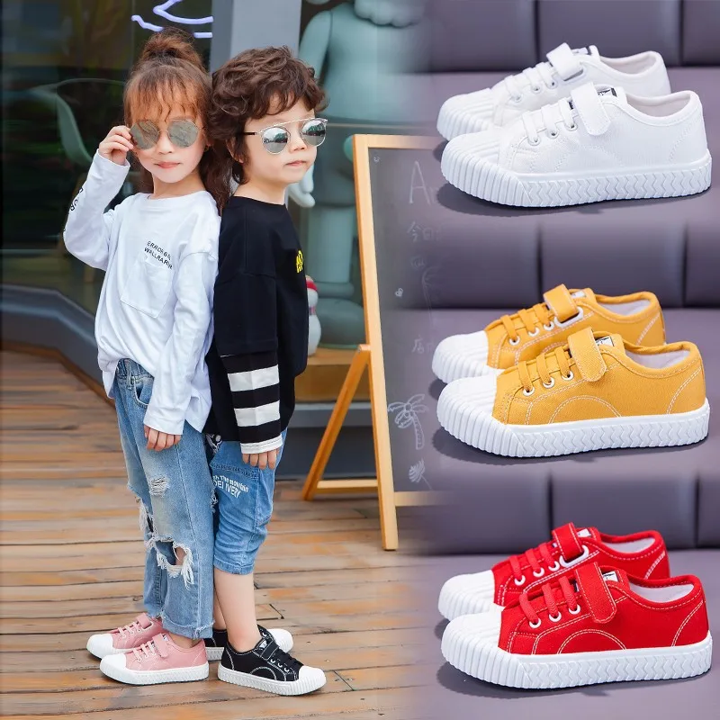 White Kids Shoes Classic Casual Canvas Shoes Breathable Boys Sneakers Brand Toddler Girls Sport Running Shoes Children Trainers