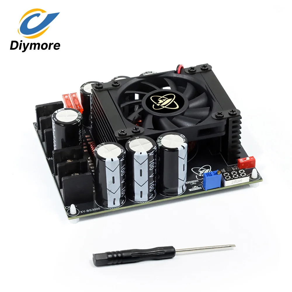 DC Boost Converter with 96% Efficiency Low Ripple Power Module for Audio Amplifiers Full Built-in Fan Overcurrent Protection