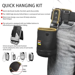 Tool Bag Tool Pouch for Woodworking Electrician Mechanic 1680D Rotatable Quick-hanging Nail Tool Bag Man Gift Tool Organizer