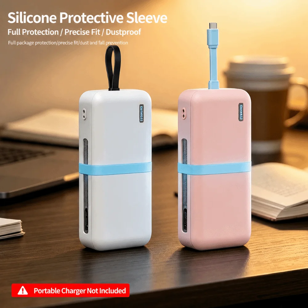 New Shockproof Silicone Case Anti-slip Dustproof Protective Cover Portable Skin Sleeve for CUKTECH CP24 LPB200N Power Bank