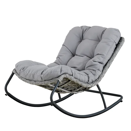 Modern Garden Rattan Rocking Chair Popular Indoor/Outdoor Recliner For Patio Bed Room Living Room Use
