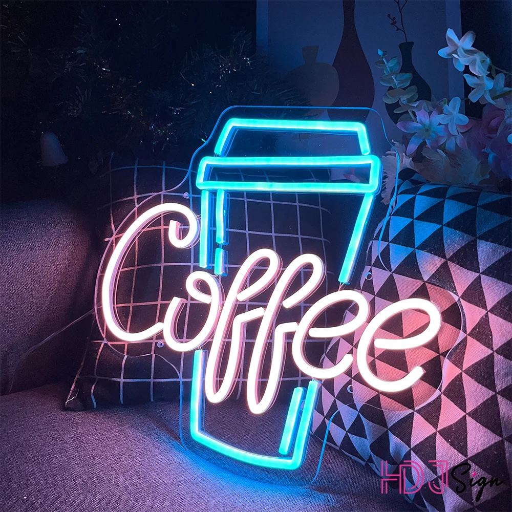 Coffee Neon Sign Custom Neon Lights Bedroom Decorations Personalized Led Light For Custom Kids Room Coffee Shop Name Sign