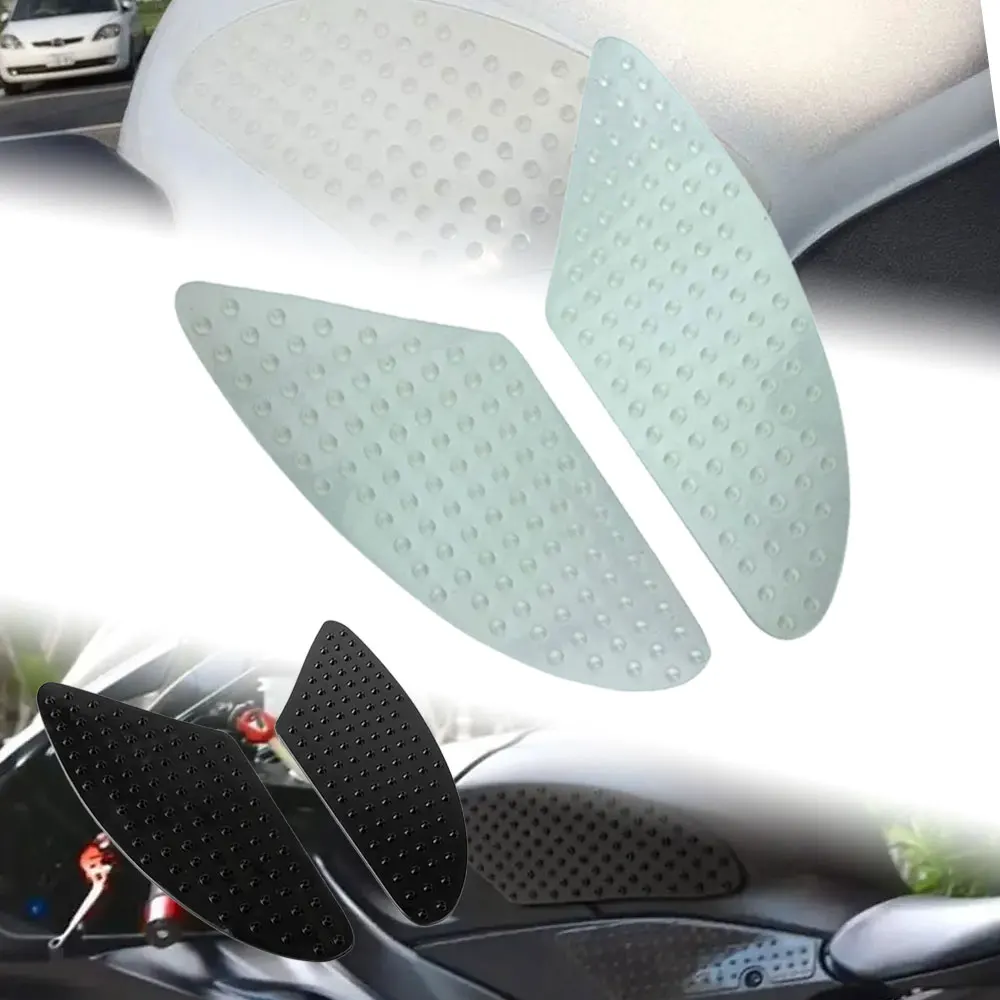 Universal Motorcycle Tank Pad Gas Tank Traction Pads Fuel Tank Grips Side Stickers Knee Grips Protector Decal Transparent