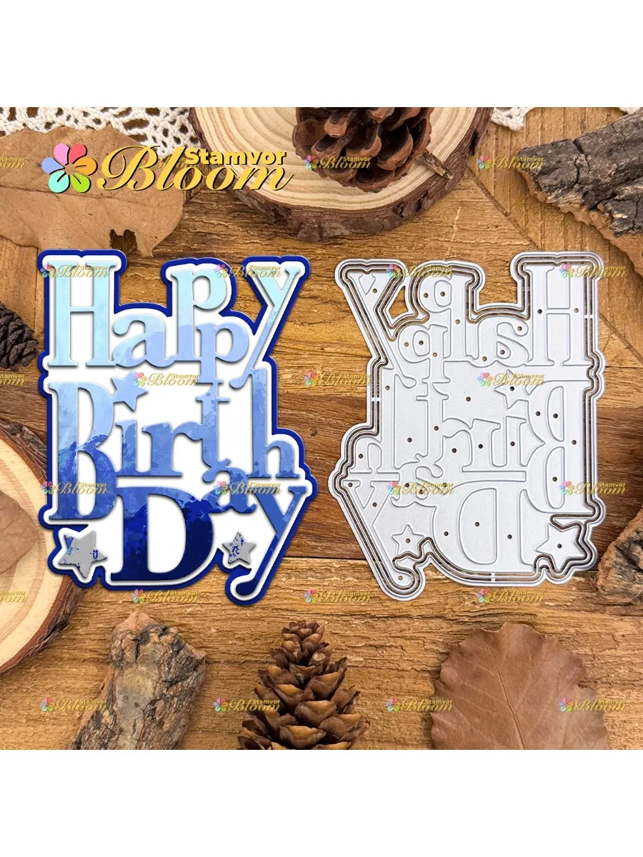 Original Lovely Layers Geburtstagstitel HAPPY BIRTHDAY Metall-Stanzformen Scrapbooking Dekorative Prägung
