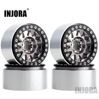 INJORA 4PCS Metal 1.9 Beadlock Wheel Rim 12-Spoke Wheel Hub for 1:10 RC Crawler Axial SCX10 II 90046 AXI03007 TRX-4 Tamiya MST