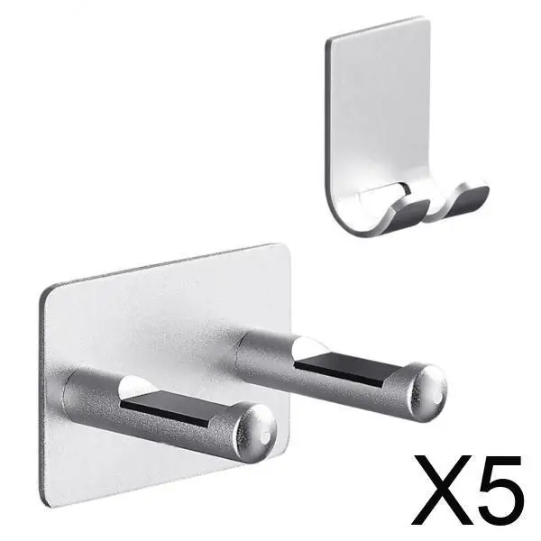 

5xModern Wall Mount Hair Dryer Rack Stand Holder Easy to Install Silver