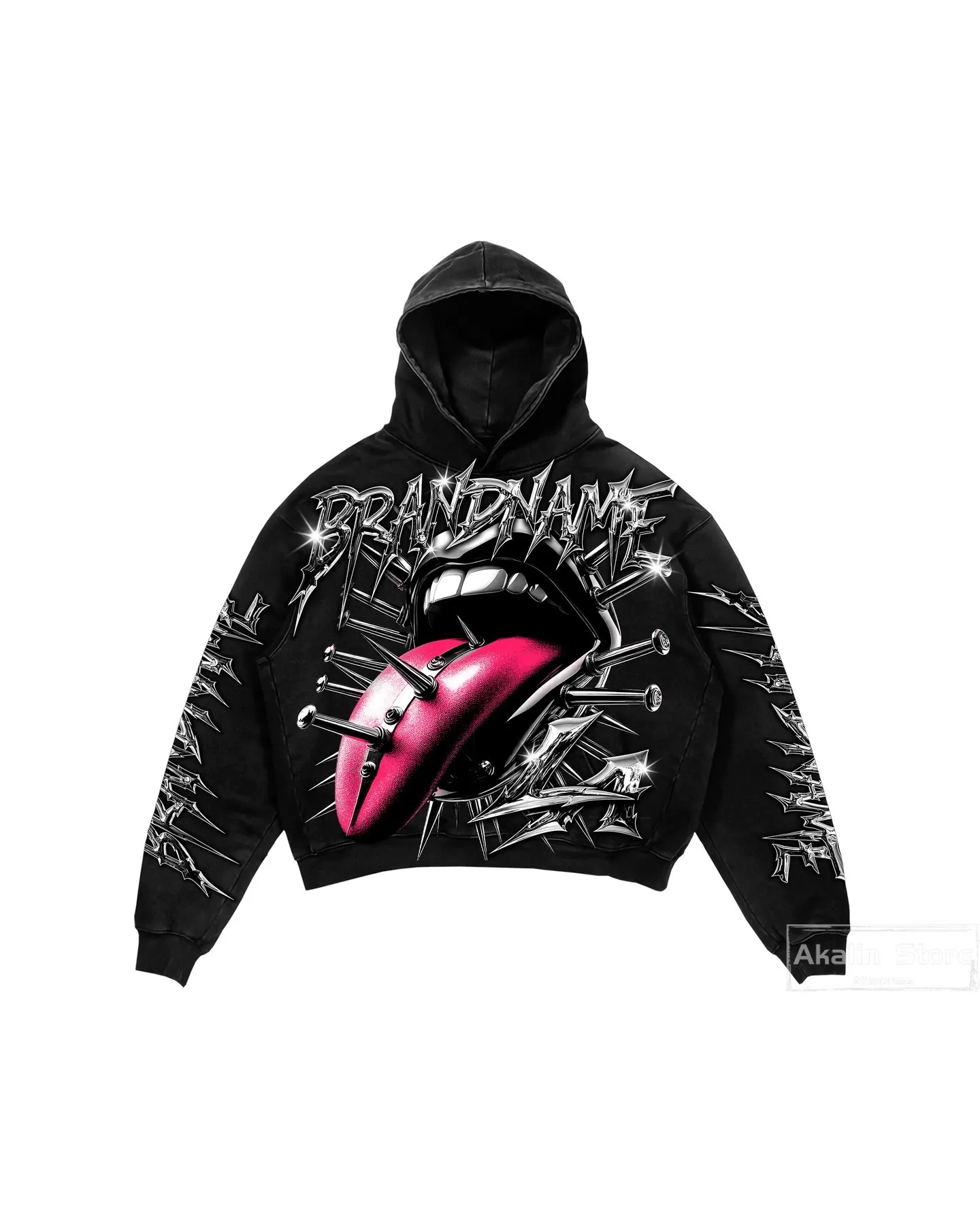 Hip Hop Autumn Winter Set Punk Print Hoodies Women Harajuku Y2k Tops Tracksuit Men Pants Streetwear Couples Gothic Men Clothes