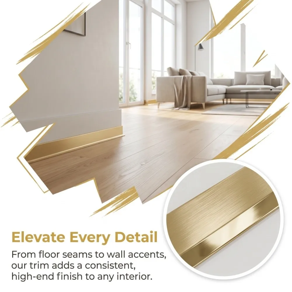 PET Self Adhesive Ground Corner Tile Decor 50m waterproof Self Adhesive Floor Transition Strip Line Border removable
