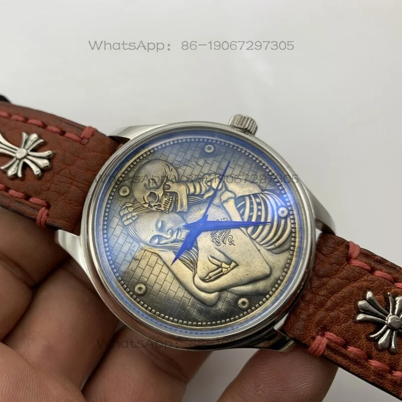 Trendy Stray Coin Doll Head Dial Automatic Mechanical Watch Personalized Watch