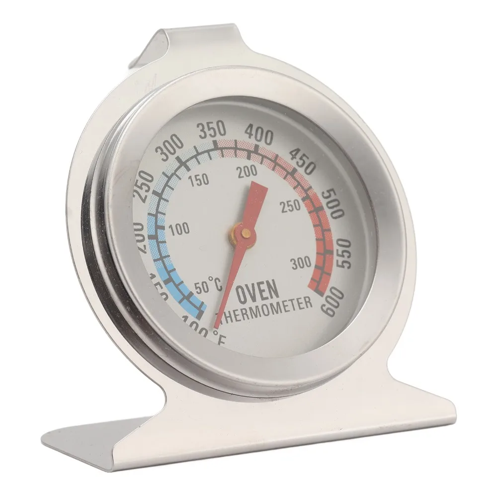 2PCS Stainless Steel Oven Thermometer 100-600 °F Dual Scale Cooking Thermometer 50-300 °C Hook Stand Temperature Meter Oven