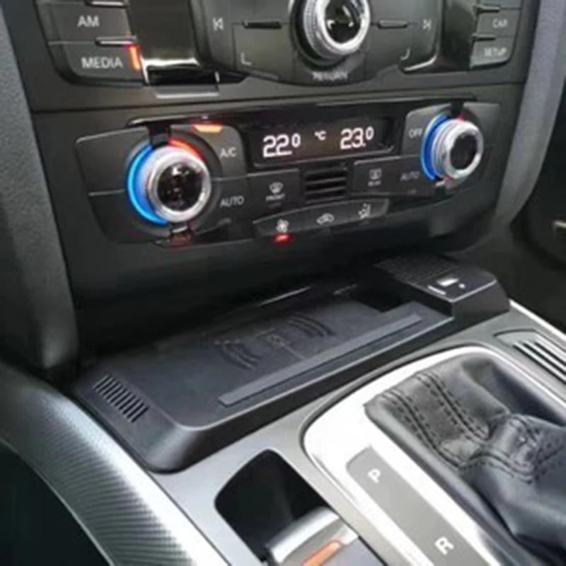 Bezprzewodowa ładowarka samochodowa 15W do Audi A4 B8 B9 A4 Allroad A5 Q5 S5 RS5, uchwyt na telefon, ładowarka do telefonu, podkładka ładująca.