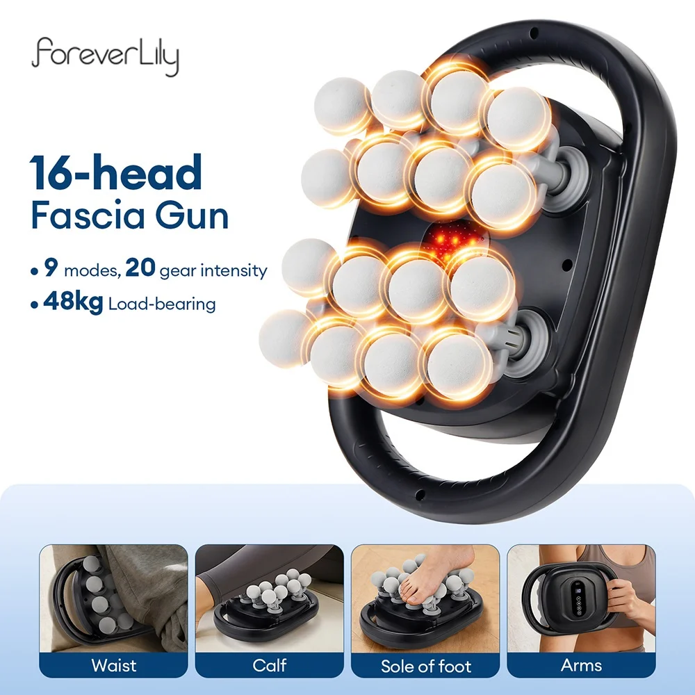 16 Heads Body Massage Gun High-Frequency Vibration Fascia Gun Neck Shoulder Massager Back Waist Massager Muscle masajeador
