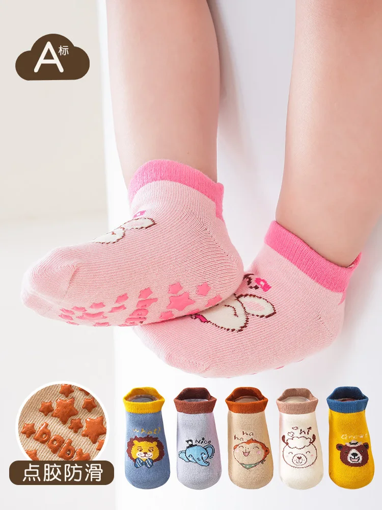 0-24 Months Cotton Kids Boys Girls Socks Children Baby Toddler Anti Slip Socks Babies Boys Newborn Cartoon Pattern Short Socks