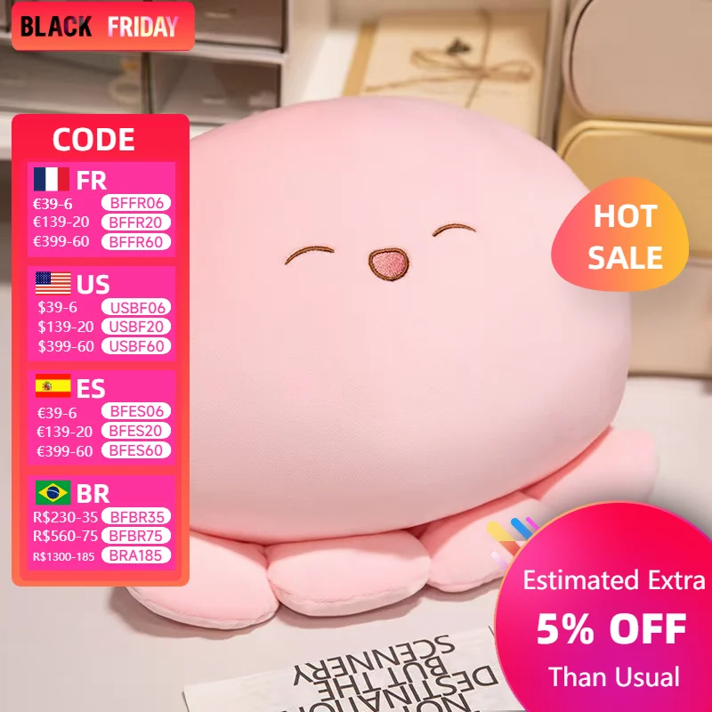 35cm Cute Octopus Ball Warm Hand Pillow Anime Style Plush Toy Soft Stuffed Animal Perfect for Christmas Thanksgiving Gifts