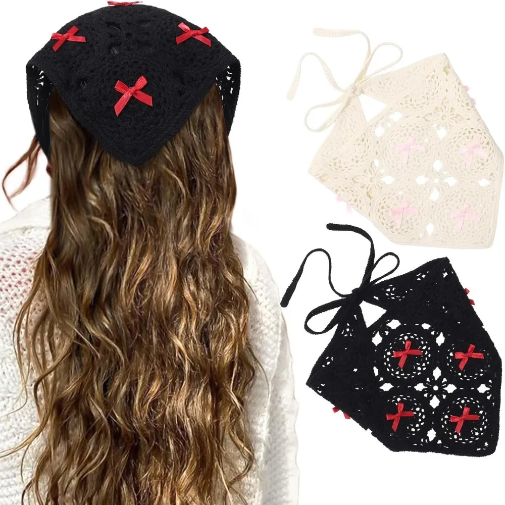 

Floral Crochet Hair Bandanas Headscarf 2 PCS Women Hair Scarf Daisy Headband Vintage Head Kerchief for Girls