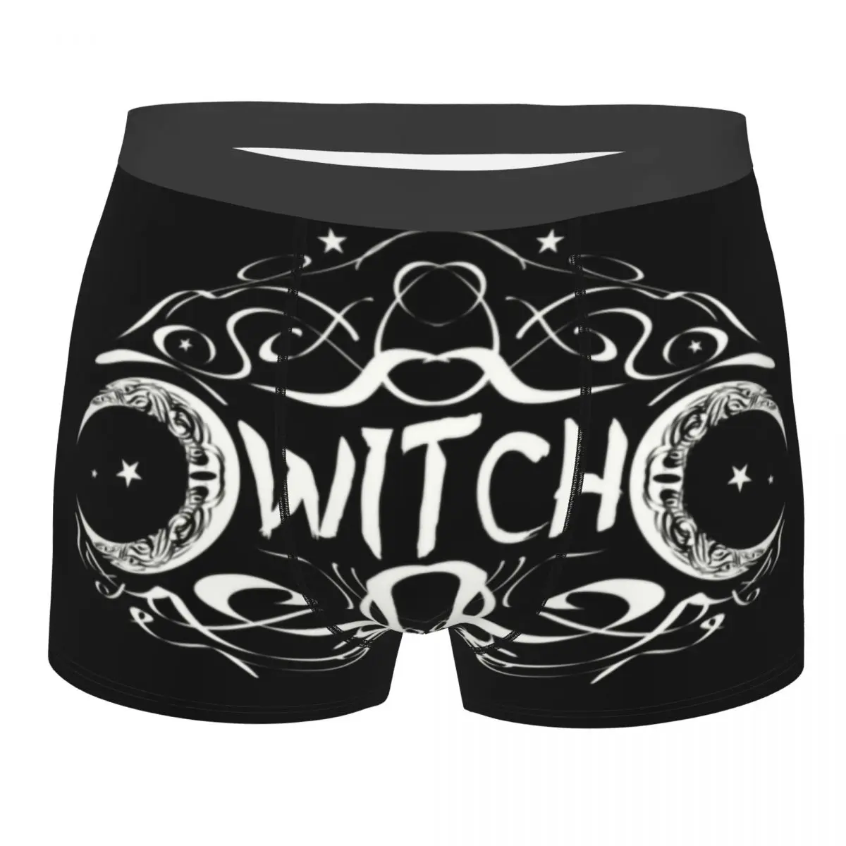 Witch Tripple Moon Underwear Men Sexy Print Custom Halloween Gothic Witch Boxer Shorts Panties Briefs Soft Underpants