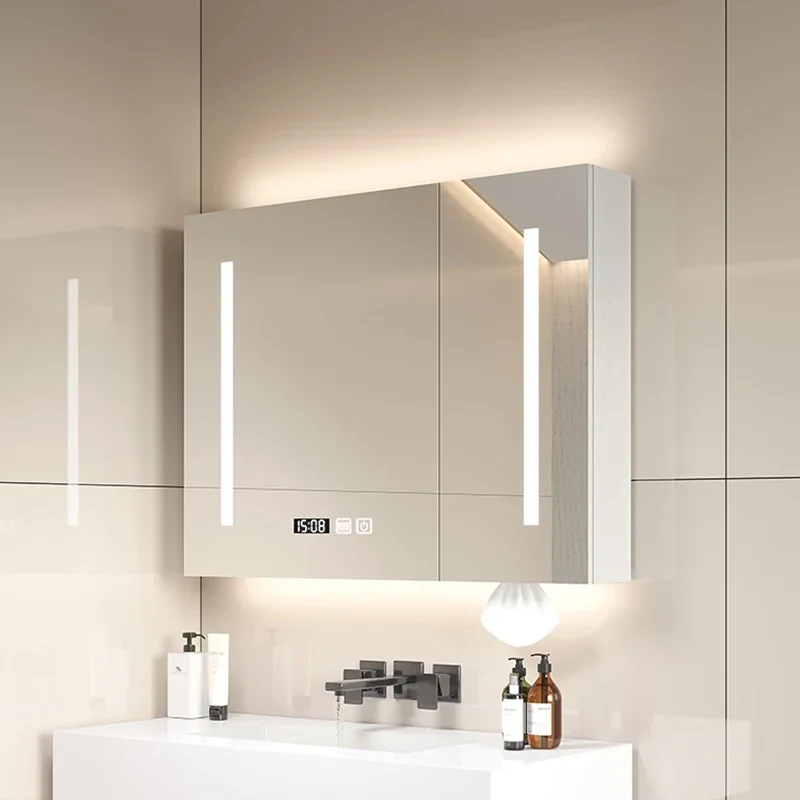 Nordic Defogging With Light Bathroom Cabinets Intelligent Modern Bathroom Cabinets Touch Home Furniture Compartiment HBMC