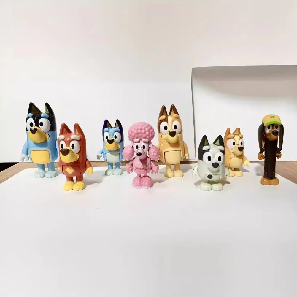 Cute Anime Peripheral Ornaments 8pcs Set Cute Puppy And His Neighborhood Friends Collectible Gifts Jointed Action Figures 20cm