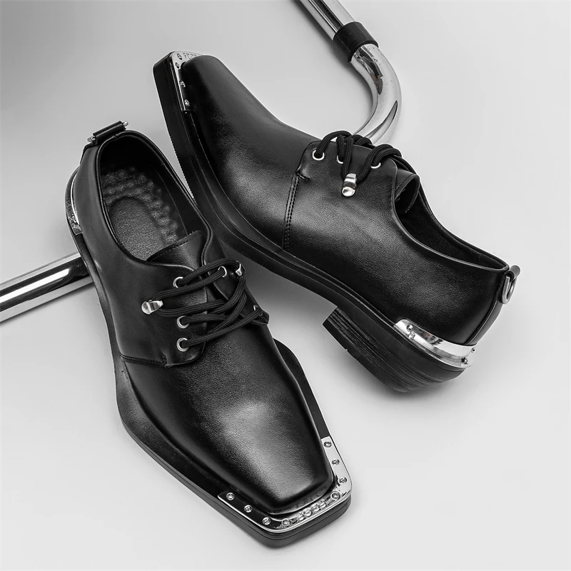 

Men's Black leather shoes Designer luxury style Party or office Party or office 38-46 Outdoor trendy street hot selling shoes