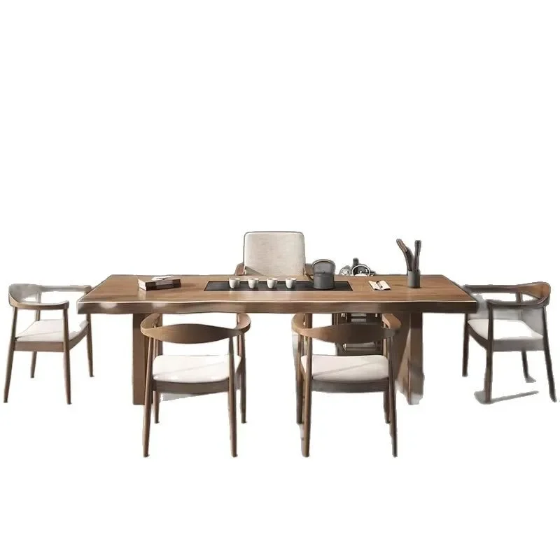 

Solid wood tea table, tea tray, integrated, embedded, combination, new Chinese style