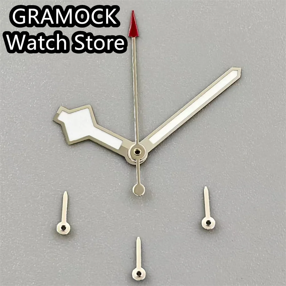 حركة جراموك كوارتز لساعات الرجال ، إكسسوارات ساعة ، يد ، أبيض ، أسود ، أيدي ندفة الثلج ، VK63 ، VK64